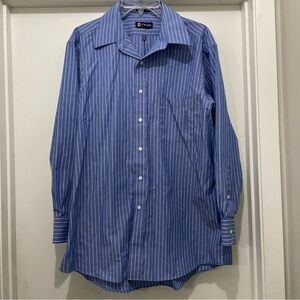 Men’s Chaps 16-16.5(large) blue button-down shirt. Long sleeve.